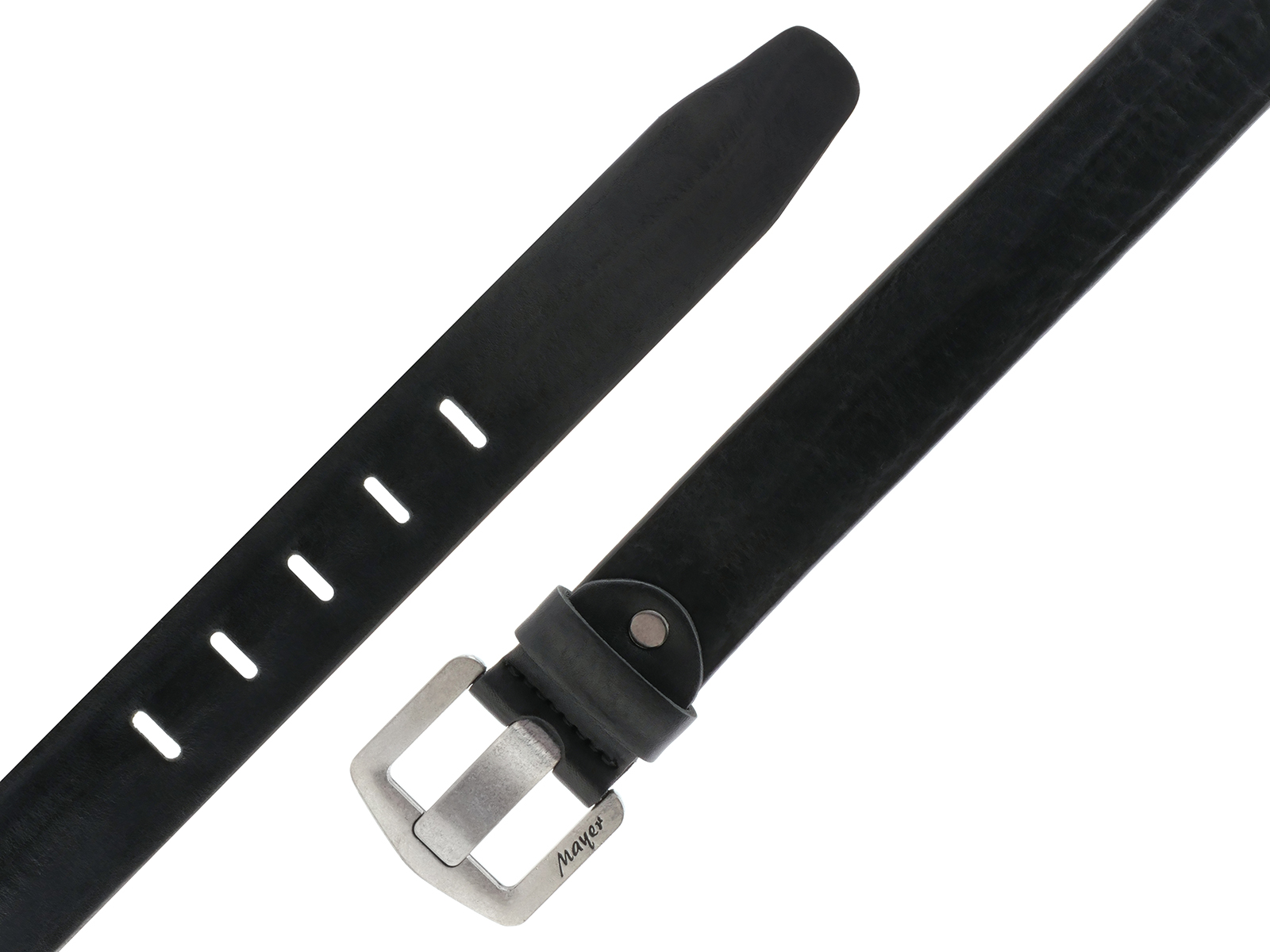 Кожаный черный мужской джинсовый ремень B40-2037